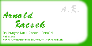 arnold racsek business card